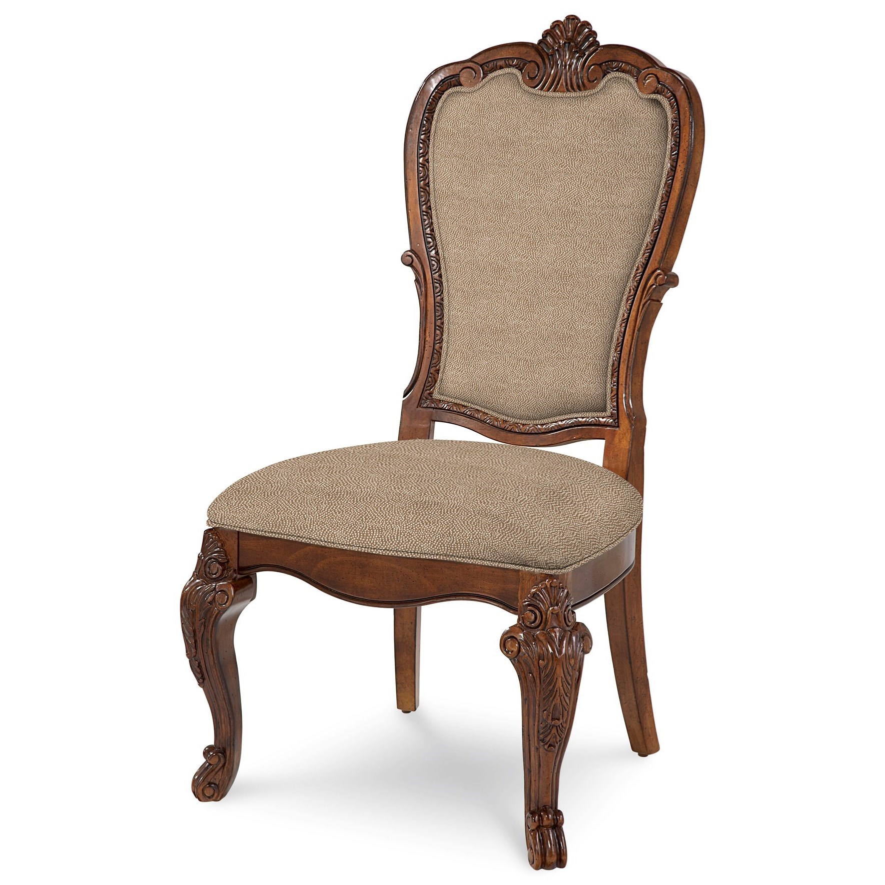 Markor Furniture Old World Upholstered Back Side Chair | DuBois